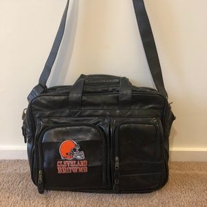 Cleveland Browns Leather Messenger Shoulder Bag
